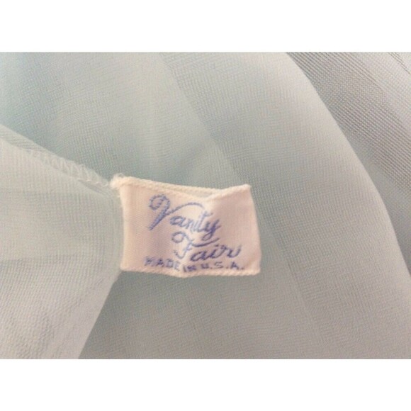 Vtg Vanity Fair Women's Robe Dressing Gown Small Sheer Blue Double Chiffon - Picture 5 of 5